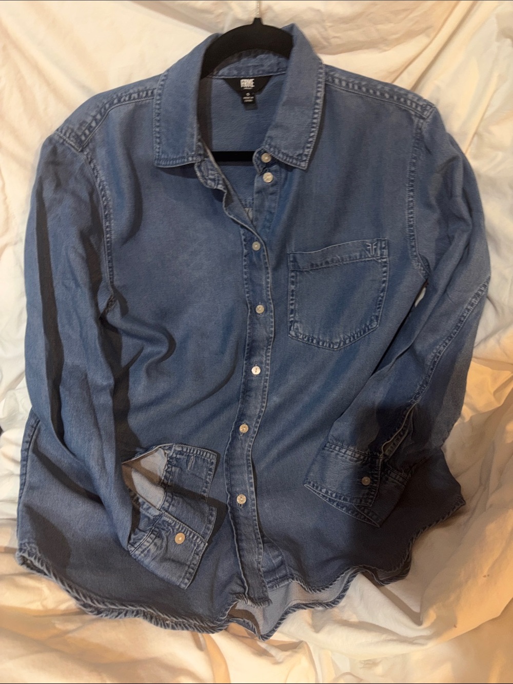 Frye Blue Denim Button-Down Shirt